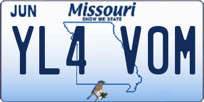 MO license plate YL4V0M