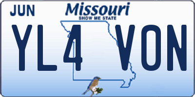MO license plate YL4V0N