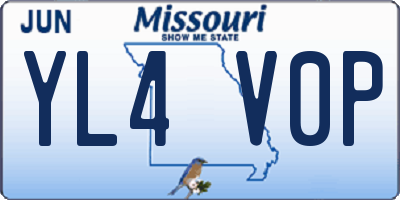 MO license plate YL4V0P