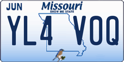MO license plate YL4V0Q
