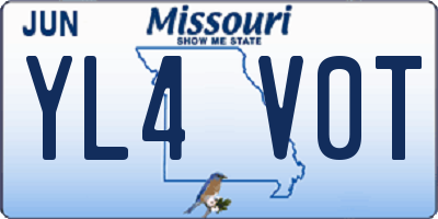 MO license plate YL4V0T