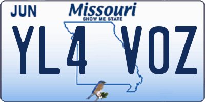 MO license plate YL4V0Z