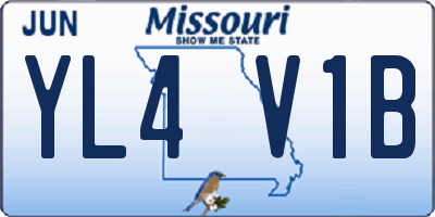 MO license plate YL4V1B