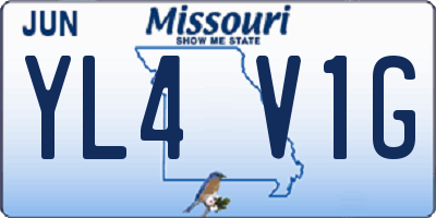 MO license plate YL4V1G