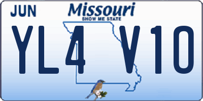 MO license plate YL4V1O