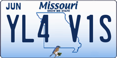 MO license plate YL4V1S