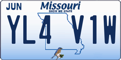 MO license plate YL4V1W