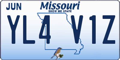 MO license plate YL4V1Z