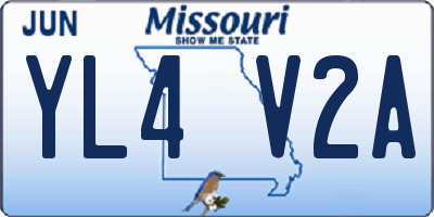 MO license plate YL4V2A