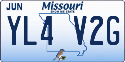 MO license plate YL4V2G