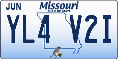MO license plate YL4V2I