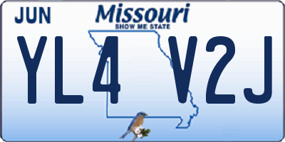 MO license plate YL4V2J