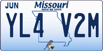 MO license plate YL4V2M