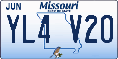 MO license plate YL4V2O