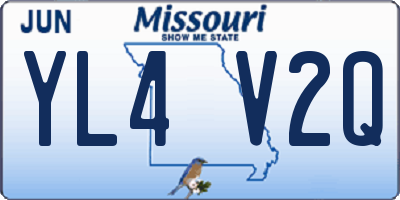 MO license plate YL4V2Q