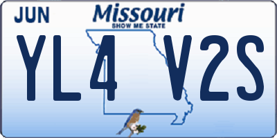 MO license plate YL4V2S