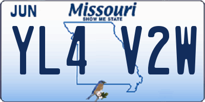 MO license plate YL4V2W