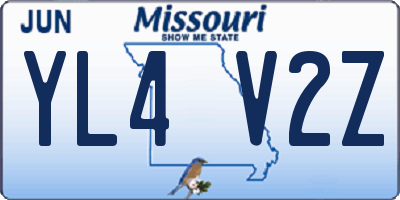 MO license plate YL4V2Z