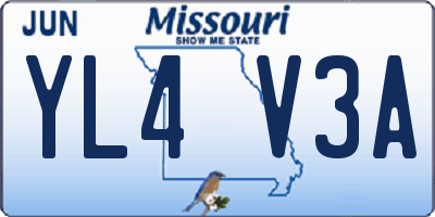MO license plate YL4V3A