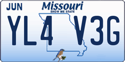 MO license plate YL4V3G