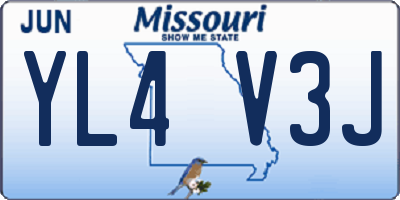 MO license plate YL4V3J