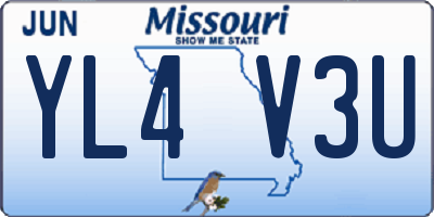 MO license plate YL4V3U