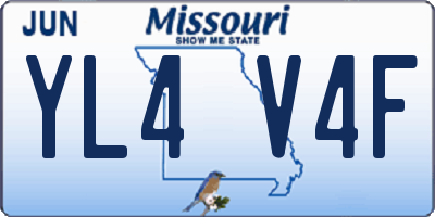 MO license plate YL4V4F