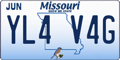 MO license plate YL4V4G