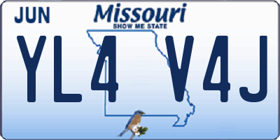 MO license plate YL4V4J