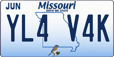 MO license plate YL4V4K