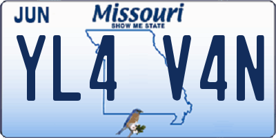 MO license plate YL4V4N