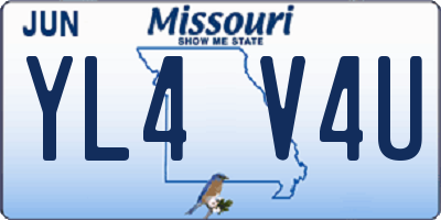 MO license plate YL4V4U