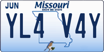 MO license plate YL4V4Y