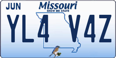 MO license plate YL4V4Z