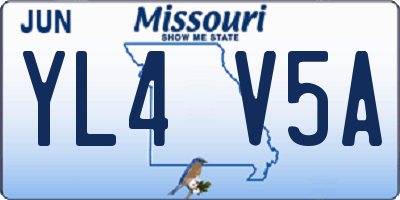 MO license plate YL4V5A