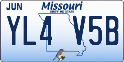 MO license plate YL4V5B