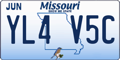 MO license plate YL4V5C