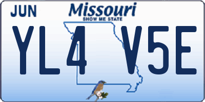 MO license plate YL4V5E