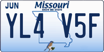 MO license plate YL4V5F