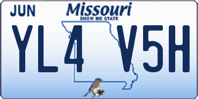 MO license plate YL4V5H