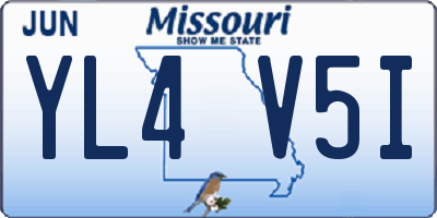 MO license plate YL4V5I