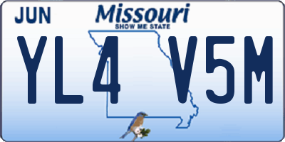 MO license plate YL4V5M