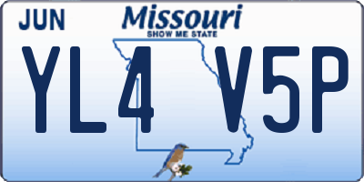 MO license plate YL4V5P
