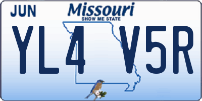 MO license plate YL4V5R