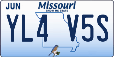 MO license plate YL4V5S