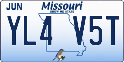 MO license plate YL4V5T