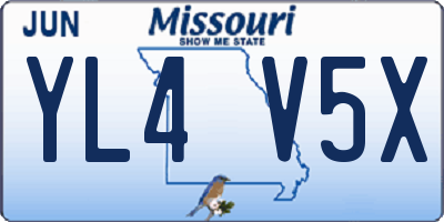 MO license plate YL4V5X