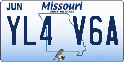 MO license plate YL4V6A