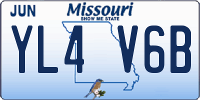 MO license plate YL4V6B