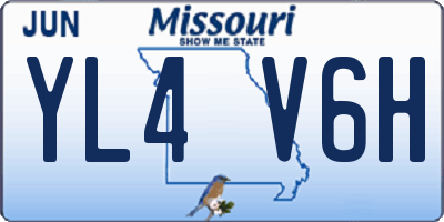 MO license plate YL4V6H